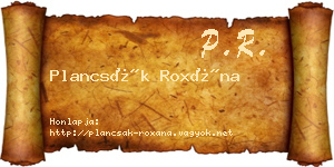 Plancsák Roxána névjegykártya